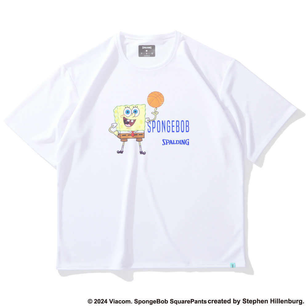 スポルディング バスケTシャツ スポンジ・ボブ スピニング バスケットボール【SMT24146S】ホワイト

